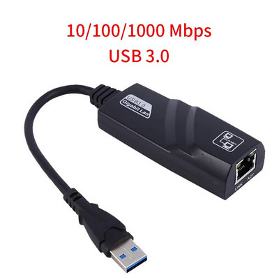Laidinis USB 3.0 į Gigabit Ethernet RJ45 LAN (10/100/1000) Mbps tinklo adapteris Ethernet tinklo plokštė, skirta kompiuterių didmeninei prekybai