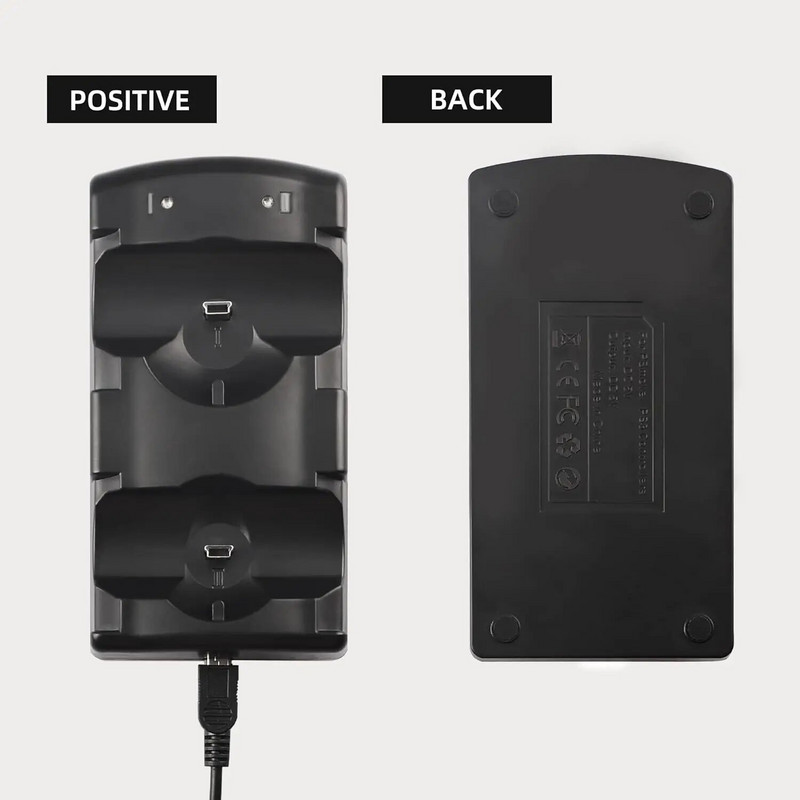 Stanica za punjenje kontrolera PS3, priključna stanica za punjenje za PS3 Originalni bežični dvostruki kontroler i kontroler za kretanje s LED indikatorom svjetla