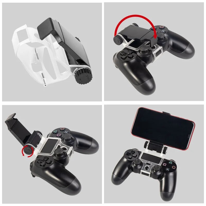 PS4 vezérlőhöz kliptartó tartó fogantyú telefontartó tartók, szabadon forgatható játékvezérlő konzoltartó állvány PS4 P4SLIM PRO-hoz