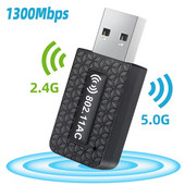 „WiFi 5 AC1300 USB Wifi Adapter Dual Band 2.4G 5G 1300Mbps Wifi USB Tinklo kortelė Belaidis rakto imtuvas RTL8812CU Antena