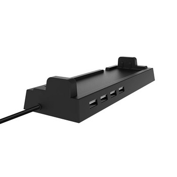 NS Switch OLED държач за докинг станция 4 USB порта Хъб Външен сплитер Адаптер за разширение Съвместим Nintendo Switch Поставка за аксесоари за игри
