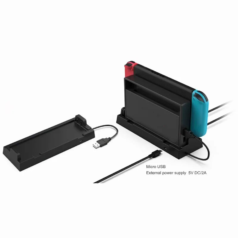 NS Switch OLED doko laikiklis 4 USB prievado šakotuvas Išorinis skirstytuvas išplėtimo adapteris Suderinamas Nintendo Switch žaidimų priedų stovas