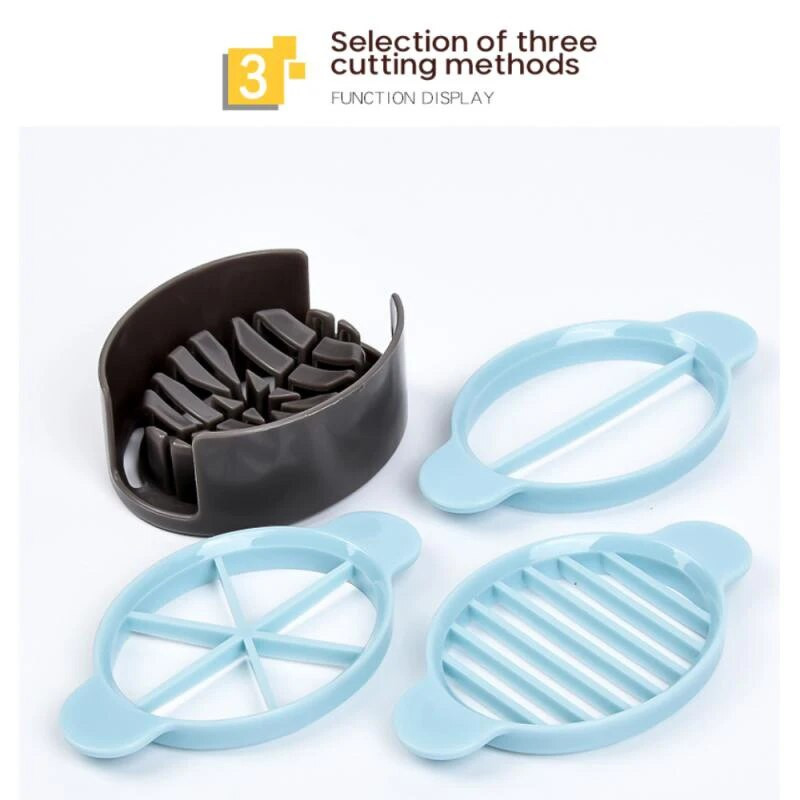 3 viename paprastas kiaušinių pjaustyklės smulkintuvas Daugiafunkcis vaisių salotų pjaustytuvas Kiaušinių pjaustyklės įrankis Kiaušinių pjaustyklė Virtuvės reikmenys Maisto gaminimo įrankis