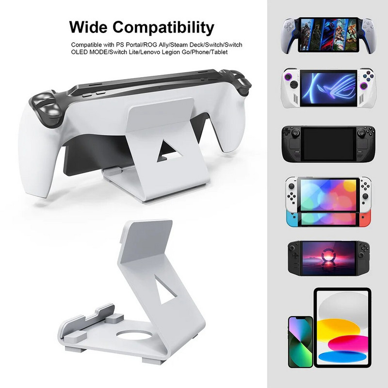 Stalinio stovo atramos laikiklis Sutaupykite vietos planšetinių kompiuterių stovas su neslystančiu silikoniniu padėklu, skirtu PS portalo garų dekui ROG Switch Phone