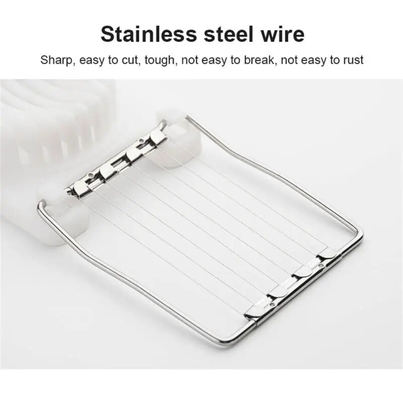 Daugiafunkcinės kiaušinių pjaustyklės nerūdijančio plieno pjaustyklės Įmantrus kiaušinių pjaustymo įrankis Pagrindinis du viename Kiaušinių pjaustytuvas Virtuvės prietaisai