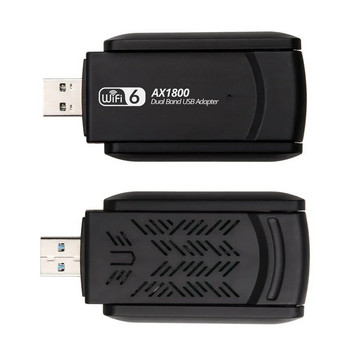 WiFi 6 USB Adapter 2.4G & 5G AX1800 High Speed USB3.0 Wireless Dongle Network Card MT7921AU WiFi6 Adapter for Win10/11
