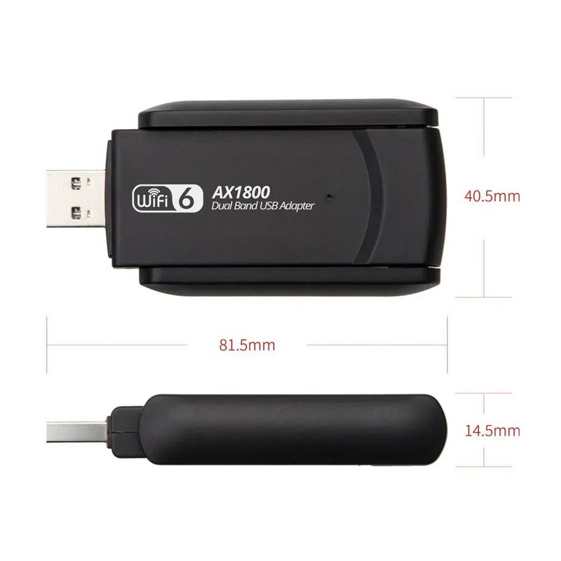 WiFi 6 USB adapteris 2.4G un 5G AX1800 liela ātruma USB3.0 bezvadu sargspraudņa tīkla karte MT7921AU WiFi6 adapteris operētājsistēmai Win10/11