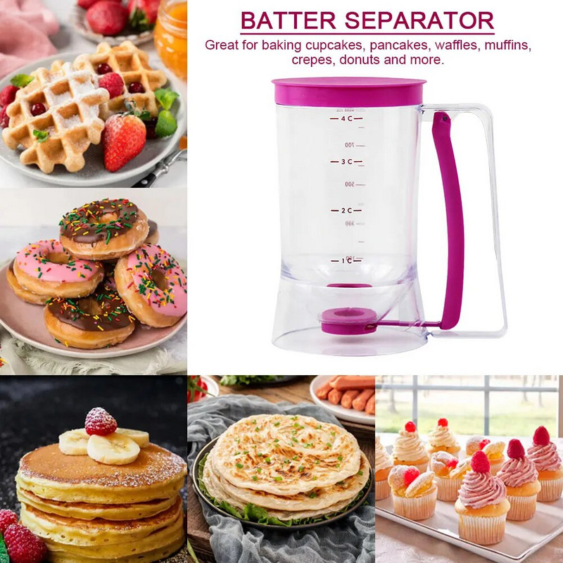 Blynų tešlos dalytuvas Tešlos skyriklis kremo spartatorius Tikslus porcijų reguliavimas keksiukams / vafliams / bandelių mišiniui / kepamam pyragui