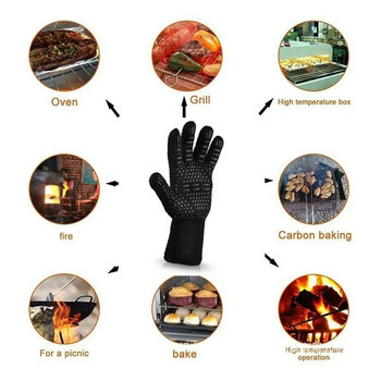 Γάντια ψησταριάς μπάρμπεκιου Ανθεκτικά στη θερμότητα Αντιολισθητικό μαγείρεμα Ψήσιμο μπάρμπεκιου Γάντια φούρνου συγκόλλησης Γάντια μπάρμπεκιου κουζίνας υψηλής ποιότητας
