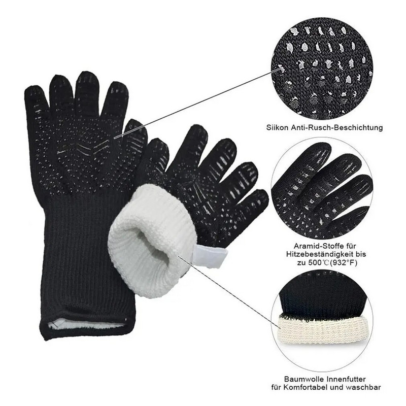 Ant grotelių kepsninės pirštinės karščiui atsparios neslystančios kepimo kepimo kepsninė orkaitėje pirštinės suvirinimo pirštinės Aukštos kokybės virtuvės kepsninės pirštinės