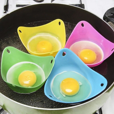 1 tk Roheline Punane Sinine Kollane Silikoonist munaauruti hoidja pannivormi Köögi küpsetustööriist Küpsetusmunavormi Praktilised köögividinad