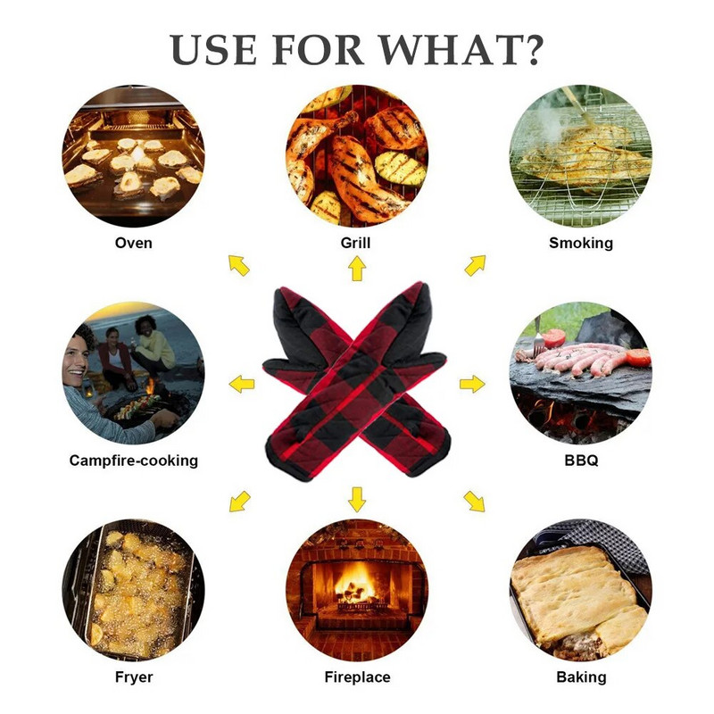 Orkaitės pirštinės, karščiui atsparios orkaitės pirštinės virtuvės kepimo pirštinės, tinkamos kepti ant grotelių, izoliacinės pirštinės, karštos orkaitės pirštinės, kepimo virtuvės įrankis