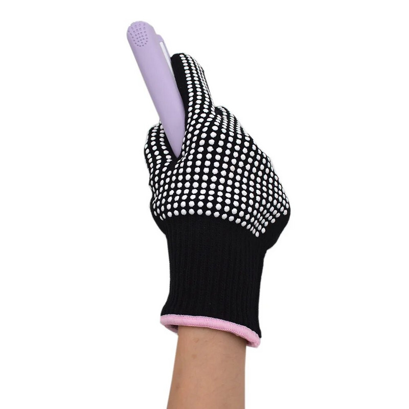 1vnt Naujas dvipusis plaukų tiesintuvas garbanojimo žnyplės kirpykla karščiui atsparios pirštinės pirštinės kirpyklos įrankiai