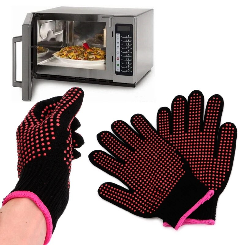 1vnt Naujas dvipusis plaukų tiesintuvas garbanojimo žnyplės kirpykla karščiui atsparios pirštinės pirštinės kirpyklos įrankiai