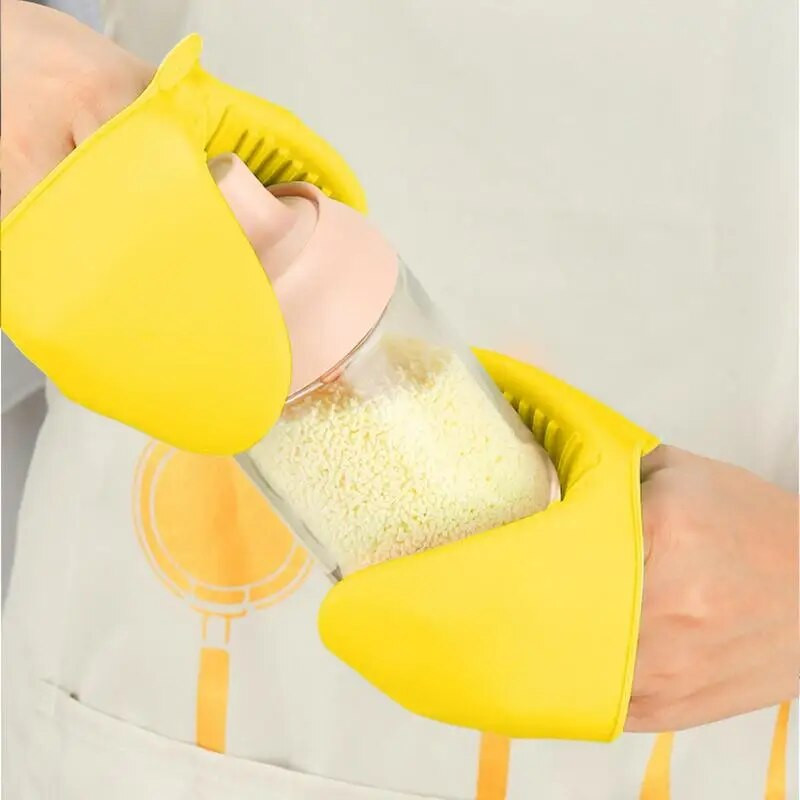 Storos silikoninės orkaitės pirštinės, karščiui atsparios mikrobangų krosnelės rankenos gaminimui, neslystančios, nenudeginančios puodo laikiklio spaustukai, skirti virtuvės laivui