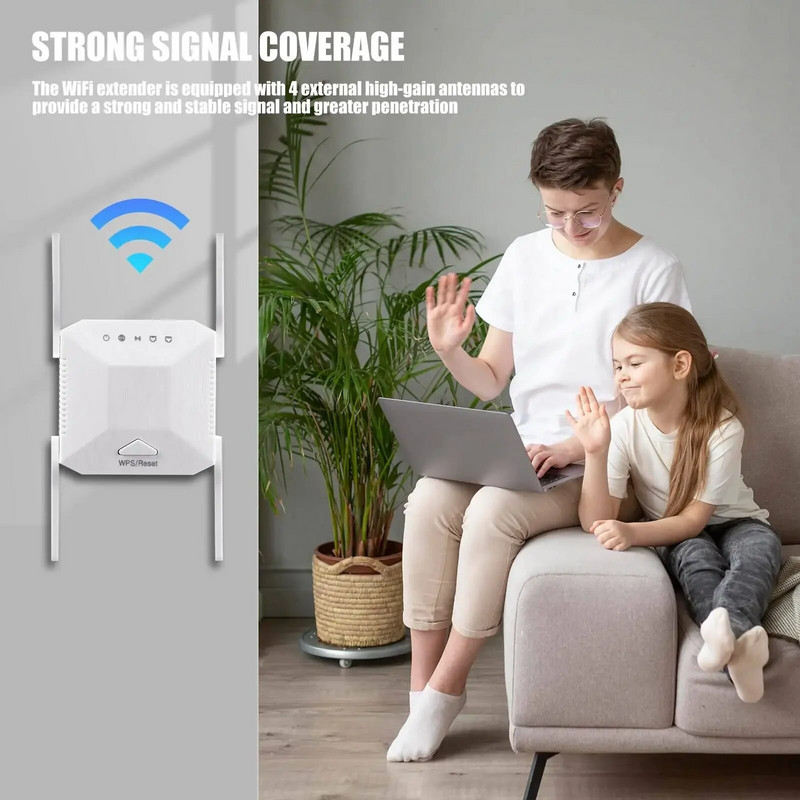 1200Mbps bezvadu WiFi atkārtotājs Wifi signāla pastiprinātājs divjoslu 2,4G 5G WiFi signāla paplašinātājs paplašinātājs interneta pastiprinātājs WPS maršrutētājs
