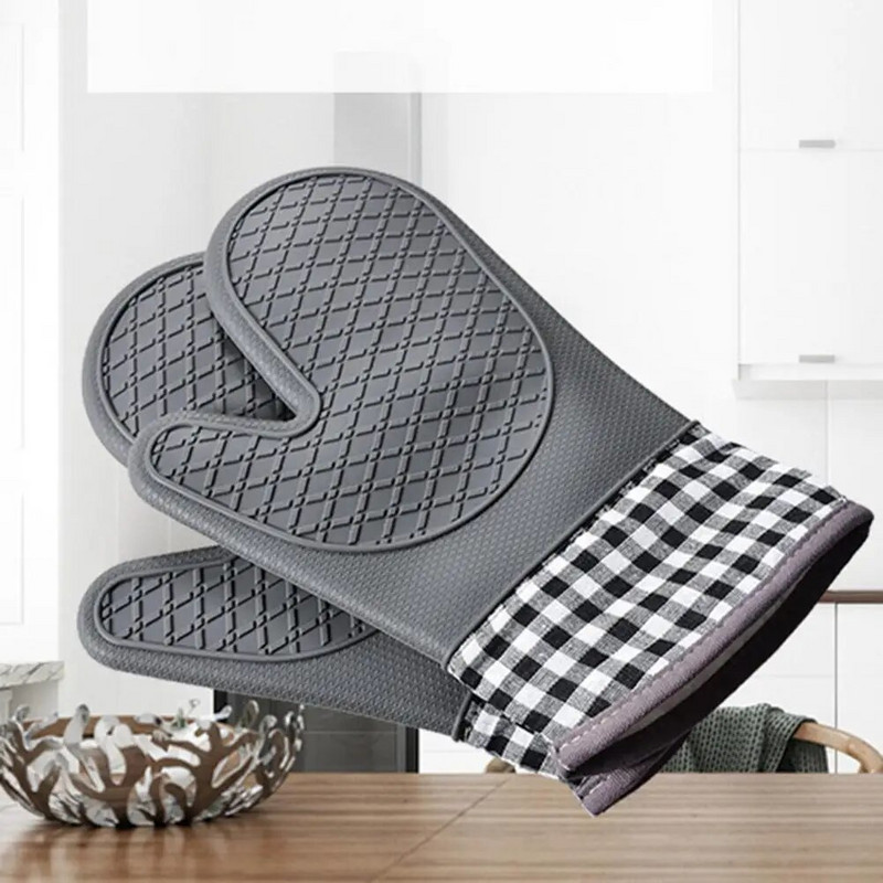 Daugkartinio naudojimo 1vnt patvarios silikoninės mikrobangų krosnelės pirštinės maistinės virtuvės pirštinės, atsparios dėmėms kepykloje