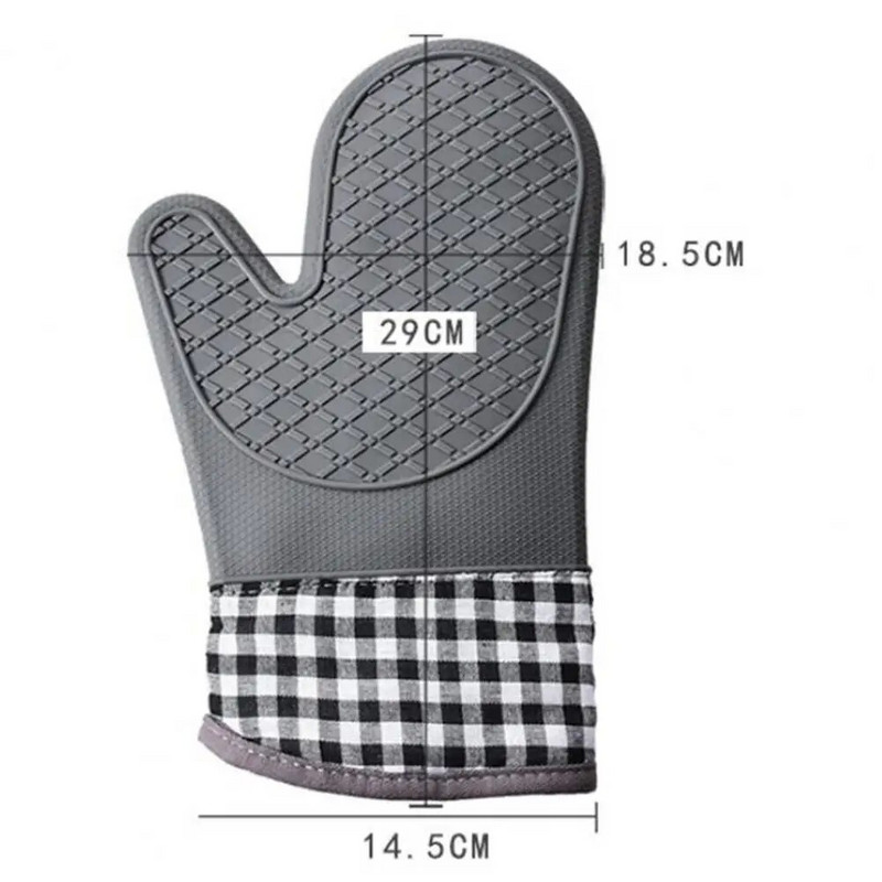 Daugkartinio naudojimo 1vnt patvarios silikoninės mikrobangų krosnelės pirštinės maistinės virtuvės pirštinės, atsparios dėmėms kepykloje