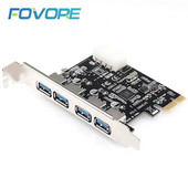 PCI-e į USB išplėtimo kortelė 4 prievadas USB 3.0 PCI express išplėtimo kortelė usb pci-e adapteris usb 3 pcie keitiklis, skirtas win 10