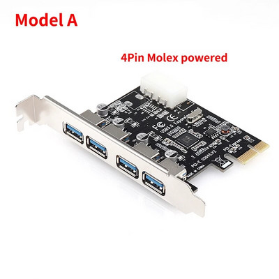 PCI-e į USB išplėtimo kortelė 4 prievadas USB 3.0 PCI express išplėtimo kortelė usb pci-e adapteris usb 3 pcie keitiklis, skirtas win 10