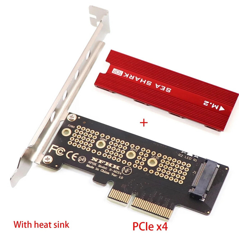 NVME Pro Adapter M.2 NVME Pro SSD su PCIe adapterio kortele PCIe kortelės, skirtos PC kortelei Pci Express M2 adapteris su šilumos šalintuvu