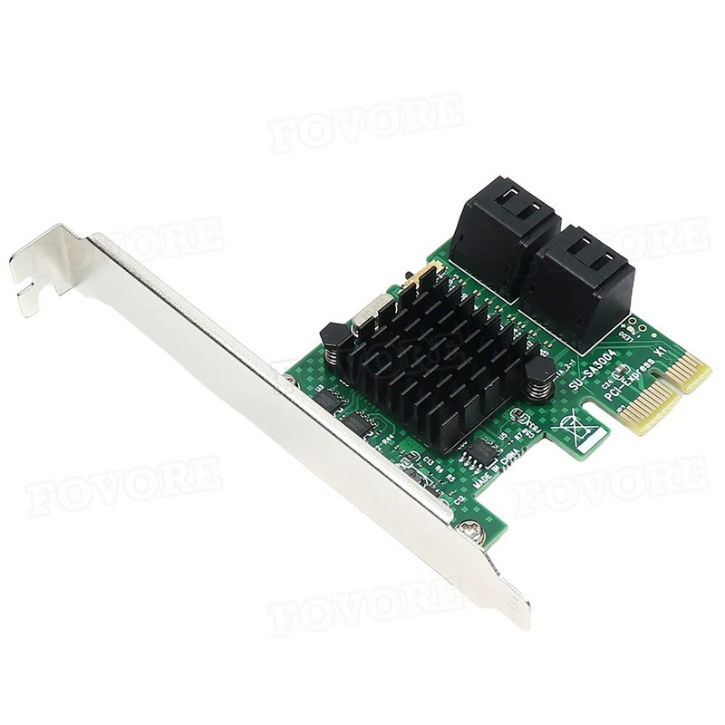 PCIE į SATA išplėtimo plokštė PCI Express x1 iki 4 prievadų SATA 3 3.0 III 6Gbps SSD valdiklis PCI-e SATA3 adapterio plokštė, skirta Windows