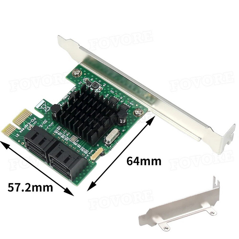 PCIE į SATA išplėtimo plokštė PCI Express x1 iki 4 prievadų SATA 3 3.0 III 6Gbps SSD valdiklis PCI-e SATA3 adapterio plokštė, skirta Windows