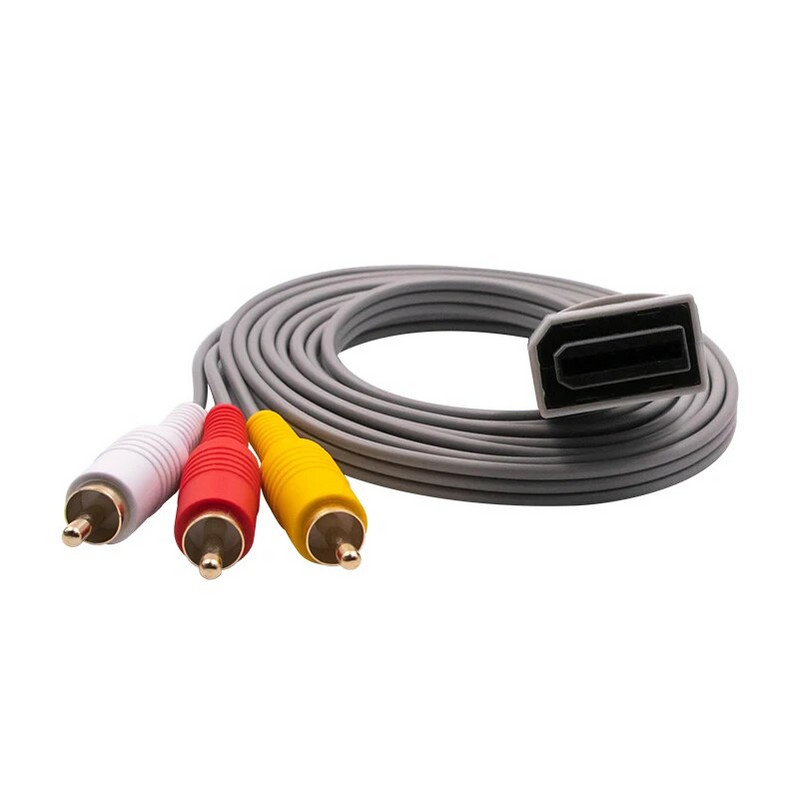 1,8 m 3 RCA laidas, skirtas Nintendo Wii valdikliui, konsolės garso ir vaizdo AV kabelis, sudėtinis 480p paauksuotas 3RCA laidas.