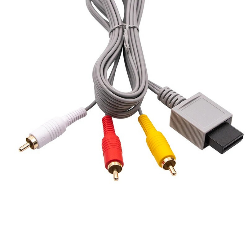 1,8 m 3 RCA laidas, skirtas Nintendo Wii valdikliui, konsolės garso ir vaizdo AV kabelis, sudėtinis 480p paauksuotas 3RCA laidas.