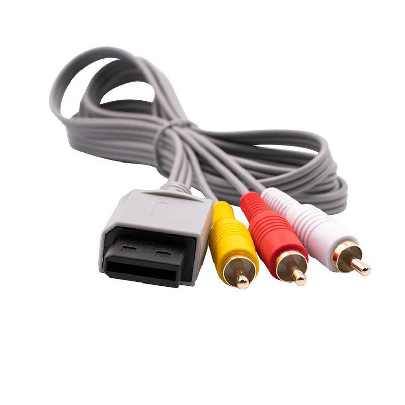 1,8 m 3 RCA laidas, skirtas Nintendo Wii valdikliui, konsolės garso ir vaizdo AV kabelis, sudėtinis 480p paauksuotas 3RCA laidas.