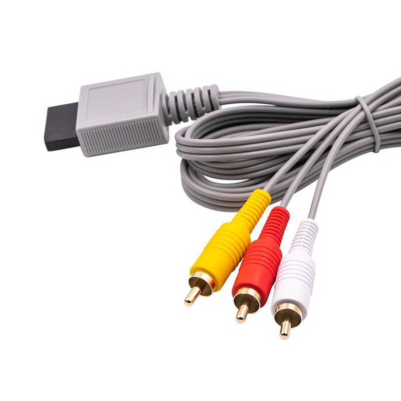 1,8 m 3 RCA laidas, skirtas Nintendo Wii valdikliui, konsolės garso ir vaizdo AV kabelis, sudėtinis 480p paauksuotas 3RCA laidas.