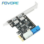 USB 3.0 pci-e adapteris 2 prievadas usb prie pcie priekinis skydelis 20 kontaktų 20 kontaktų USB3.0 šakotuvas PCI greitasis valdiklis Kortelės adapteris