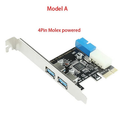 USB 3.0 pci-e adapteris 2 prievadas usb prie pcie priekinis skydelis 20 kontaktų 20 kontaktų USB3.0 šakotuvas PCI greitasis valdiklis Kortelės adapteris