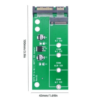 M.2 SSD Adapter M2 SATA Adapter Riser M.2 to SATA Adapter M.2 NGFF Converter SATA3.0 6G Card B Key for 2230-2280 M.2 SATA SSD