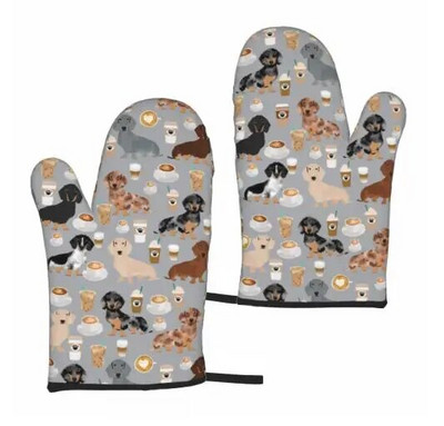 Takso Weiner šunų orkaitės pirštinės neslidžios, karščiui atsparios minkštos medvilnės pamušalas Virtuvinės pirštinės, skirtos maisto ruošimui, kepimui ant grotelių, vieno dydžio