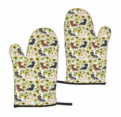 Takso Weiner šunų orkaitės pirštinės neslidžios, karščiui atsparios minkštos medvilnės pamušalas Virtuvinės pirštinės, skirtos maisto ruošimui, kepimui ant grotelių, vieno dydžio