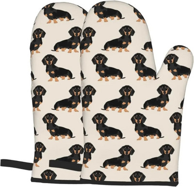 Takso Weiner šunų orkaitės pirštinės neslidžios, karščiui atsparios minkštos medvilnės pamušalas Virtuvinės pirštinės, skirtos maisto ruošimui, kepimui ant grotelių, vieno dydžio