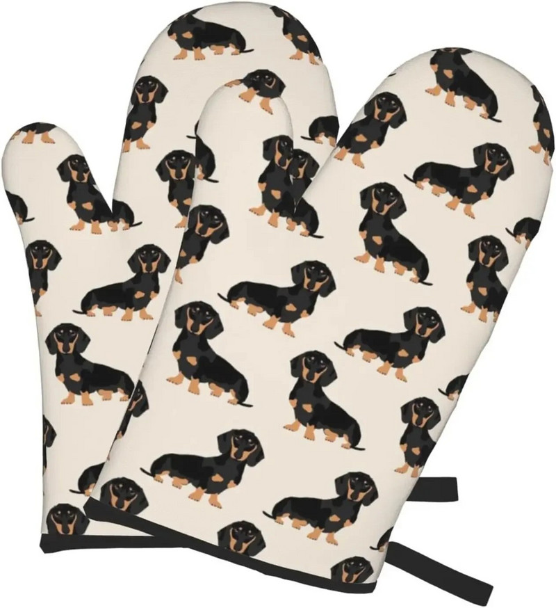 Takso Weiner šunų orkaitės pirštinės neslidžios, karščiui atsparios minkštos medvilnės pamušalas Virtuvinės pirštinės, skirtos maisto ruošimui, kepimui ant grotelių, vieno dydžio