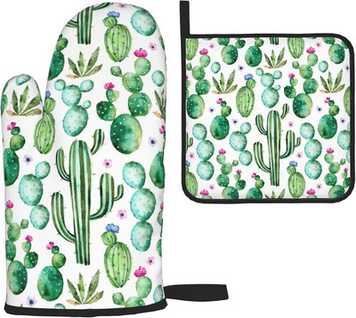 Gothic Sugar Skull Black Orkaitės pirštinių ir puodų laikiklių rinkiniai, Helovino karščiui atsparios neslystančios virtuvinės pirštinės, skirtos gaminti maistą