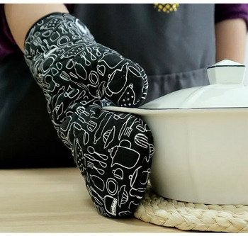 Γάντια φούρνου μικροκυμάτων κουζίνας ανθεκτικά στη θερμότητα Γάντια φούρνου Βαμβακερές θήκες για κατσαρόλες κόκκινο μαύρο σκανδιναβικό μονωτικό μαξιλάρι BBQ Εργαλεία ψησίματος Μαγειρική