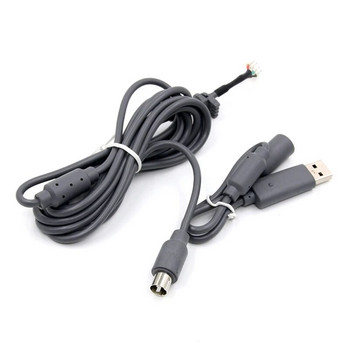 Висококачествен USB 4-пинов за кабелен кабел Кабел + отделящ се адаптер Замяна за Xbox- 360 Аксесоари за кабелен контролер