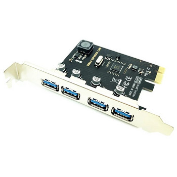 4 θύρες USB 3.0 PCI-E Κάρτα επέκτασης PCI Express PCIe USB 3.0 HUB Προσαρμογέας 4 θυρών USB3.0 Ελεγκτής USB 3 0 PCI e PCIe Express 1X