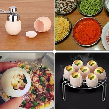 Ανοξείδωτο ανοιχτήρι με τσόφλι αυγού διπλό μεταλλικό βραστό αυγό Creative Gadgets Κουζίνα Εργαλείο μαγειρέματος Αξεσουάρ κουζίνας