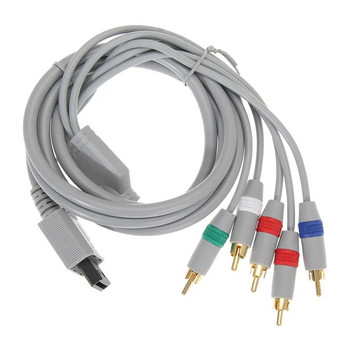 Оригинален 1080P компонентен кабел HDTV Аудио Видео AV 5RCA кабел Поддържа 1080i / 720p HDTV система за Nintendo Wii Кабел за игри Сив