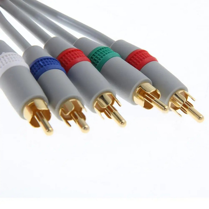 Originalus 1080P komponentinis kabelis HDTV garso ir vaizdo AV 5RCA kabelio palaikymas 1080i / 720p HDTV sistema, skirta Nintendo Wii Game Cable Gray