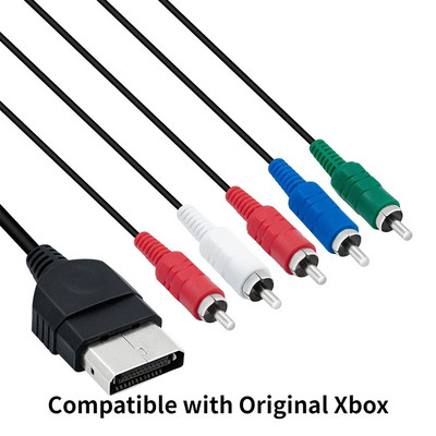1,8 м/6 фута Резервен 5RCA компонентен HD TV аудио-видео AV кабел, съвместим с аксесоари за игрова конзола Microsoft Classic Xbox