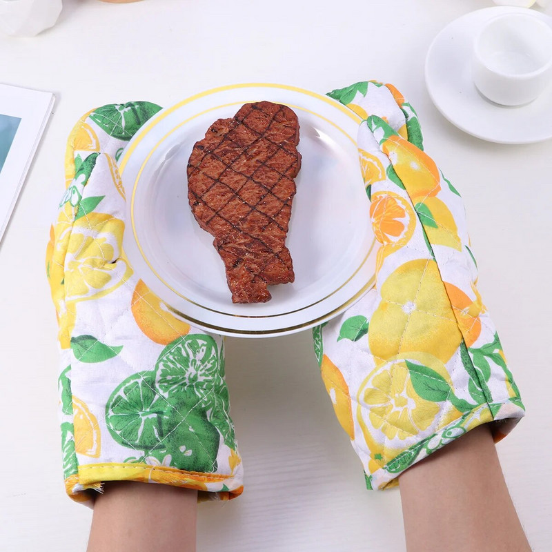 2vnt Orkaitės pirštinės Obuoliai Raštas Pirštinės Neslystančios Orkaitės Pirštinės Karštos padėklai Puodų laikikliai Maisto gaminimas Kepimo Pirštinės Virtuvė Maisto gaminimas Kepimas