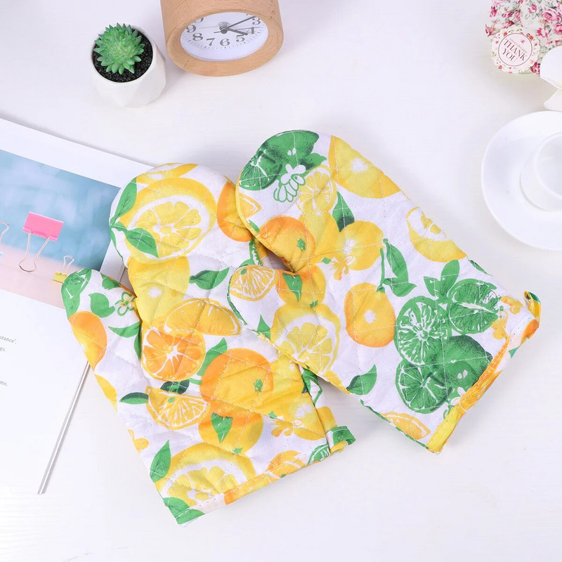 2vnt Orkaitės pirštinės Obuoliai Raštas Pirštinės Neslystančios Orkaitės Pirštinės Karštos padėklai Puodų laikikliai Maisto gaminimas Kepimo Pirštinės Virtuvė Maisto gaminimas Kepimas