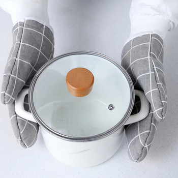 Ανθεκτικό στη θερμότητα κουζίνας Γάντι φούρνου μικροκυμάτων Αντιολισθητικά βαμβακερά γάντια ψησίματος Γάντι εργαλείων κουζίνας