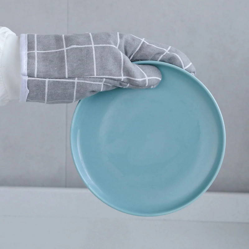 Virtuvės karščiui atsparios mikrobangų krosnelės pirštinės Neslidžios medvilnės izoliuotos kepimo pirštinės Virtuvės įrankių kumštinė